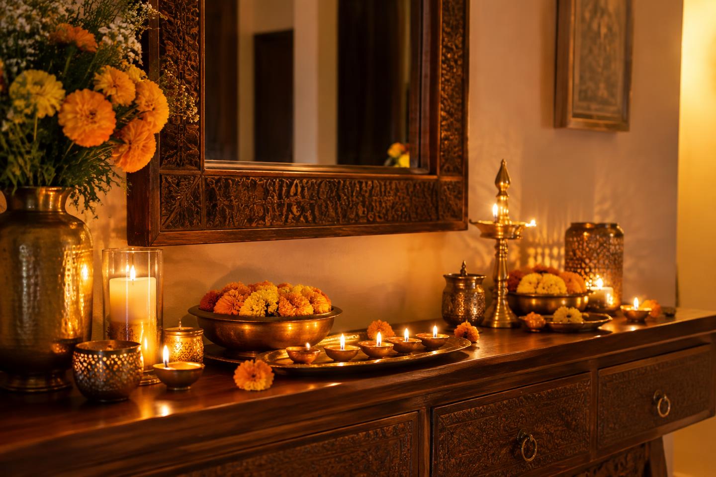 Festive brass décor